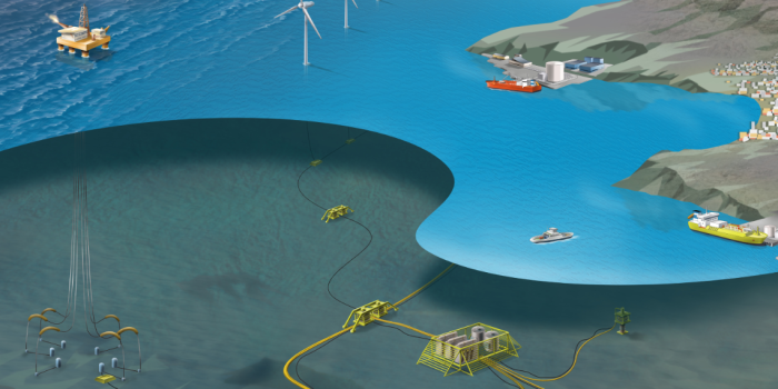Subsea installations can get longer life-time with self-repairing materials. Illustration: SINTEF Energy