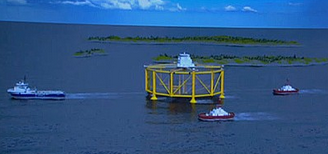 Slik kan framtidas fiskemerde bli seende ut, ifølge SalMar. De presenterte nylig prosjektet på NHO's årskonferanse.