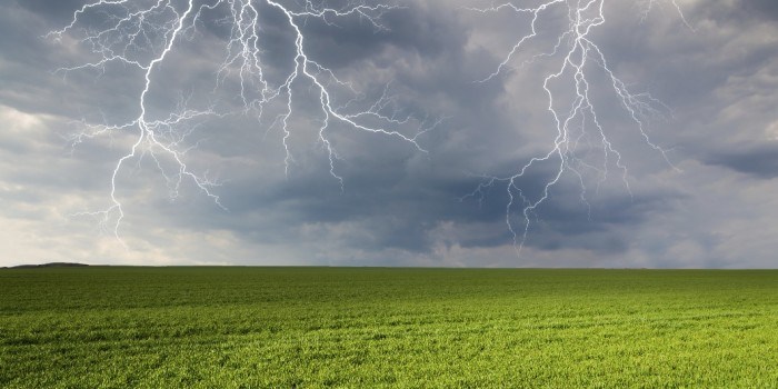 Avoid flat and open landscapes, and let go of your golf clubs. Holding a metal golf club will increase the risk of your being struck. Photo: ThinkStock.