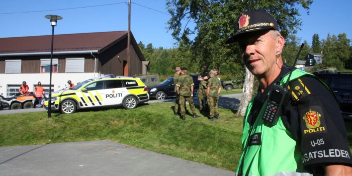 Innsatsleder Erik Bang Danielsen fra Sør-Trøndelag politidistrikt ledet søket etter 69-åringen som ble funnet død på Berkåk.
Foto Tommy Fossum, Adresseavisen.