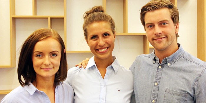 With their new ChemFree technology, Anette Andersen, Nina Heir and Karl Nevland hope to enable oil spills to be cleaned up in a greener way. Their technology was one of the competitors in the European finals of the Climate LaunchPad competition. Photo: Idun Haugan/NTNU