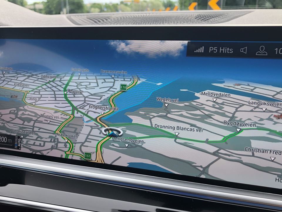 Geofence-teknologi fra BMW, her vises et kartutsnitt. Foto: BMW