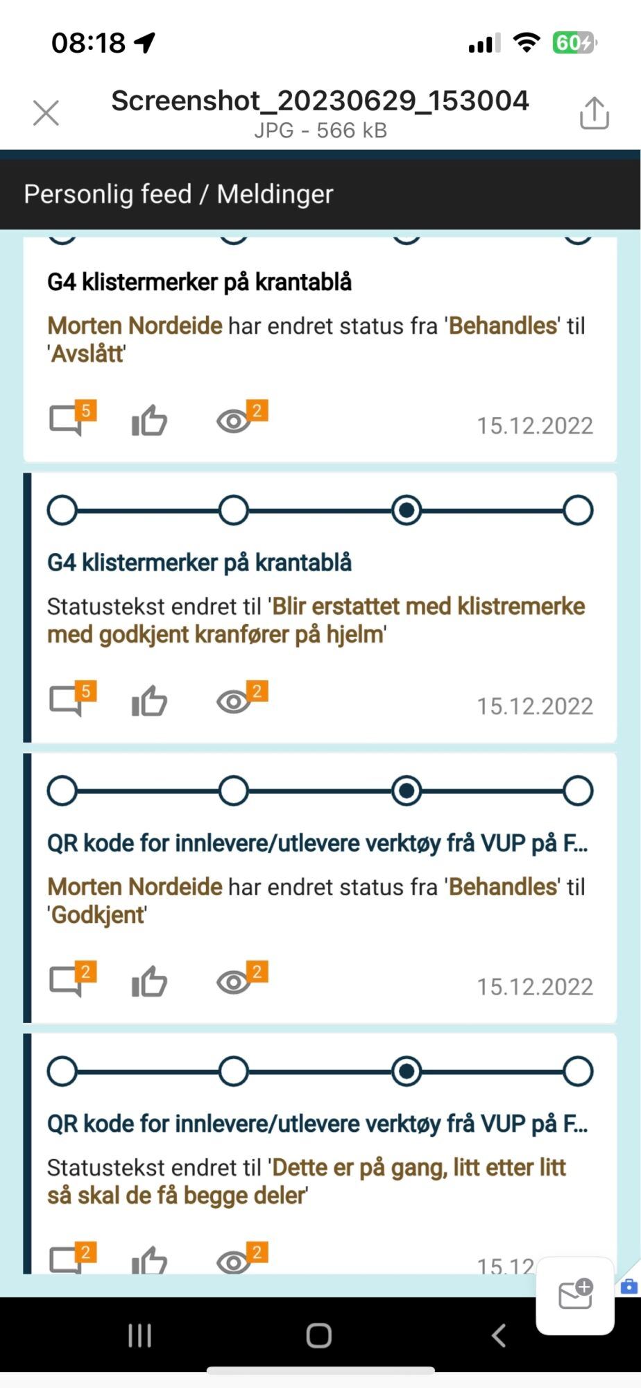 Digital forslagskasse hos Aker Solutions. 