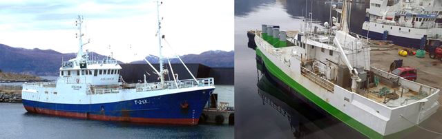 Then and now. The vessel as it once was, and today in its role as a small power plant. It is now anchored and generating electricity offshore Stadt. Havkraft AS aims to scale up the plant to enable it to produce hydrogen. Photo: Havkraft AS
