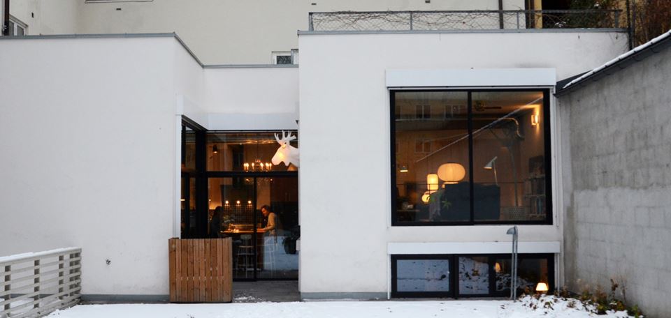 This house was once a car workshop. Now it is upgraded to an energy efficient and modern apartment with help from energy and construction researchers. Photo: Lisbet Jære.