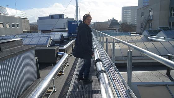 Testing CO2 transport on the laboratory roof