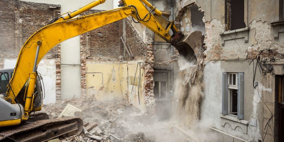 Demolished buildings can be made into new concrete. The recycling and reuse of demolition rubble can reduce transport to landfill and the over-extraction of natural resources. Stock photo: iStockx