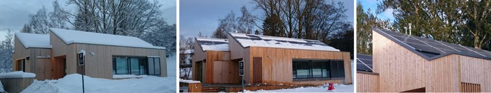 NTNU's Living Lab is a two bedroomed detached house on the edge of the NTNU's Gløshaugen campus in Trondheim. It offers researchers a place to test state of-the-art technology for zero emissions in a 100m2 dwelling.  Photo montage: NTNU