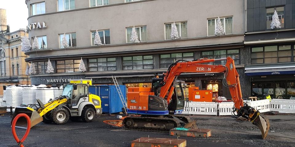 No longer just in the city centres. Pictured here some electric construction machinery on a site in Oslo, offering benefits in the form of less noise and pollution. In the future, machines like these will also be working ‘off-grid’. Photo: SINTEF