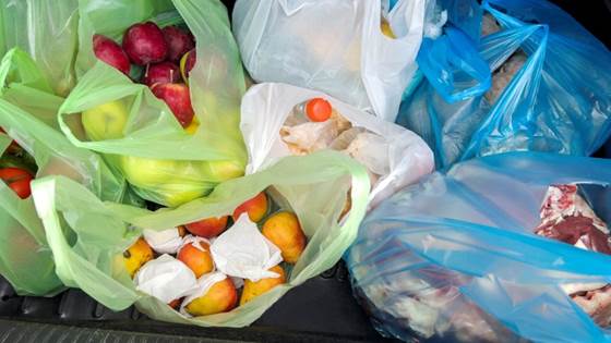 Don’t store food in plastic grocery bags!