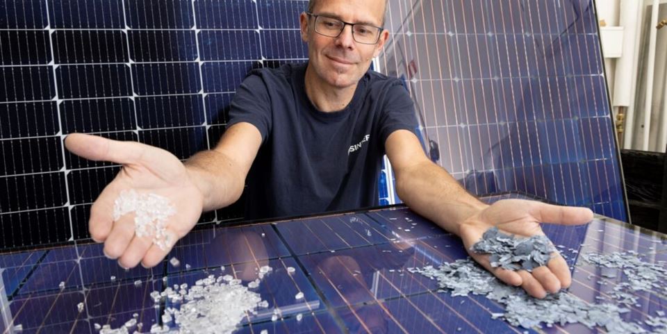 A lab full of sunshine: Martin Bellman of SINTEF has researched solar panels for years. Now he's coordinating the project that will allow us to recycle the materials they use. Photo: Thor Nielsen
