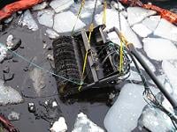 Field testing of recovery of oil-in-ice with prototype skimmers, Svalbard May 2008